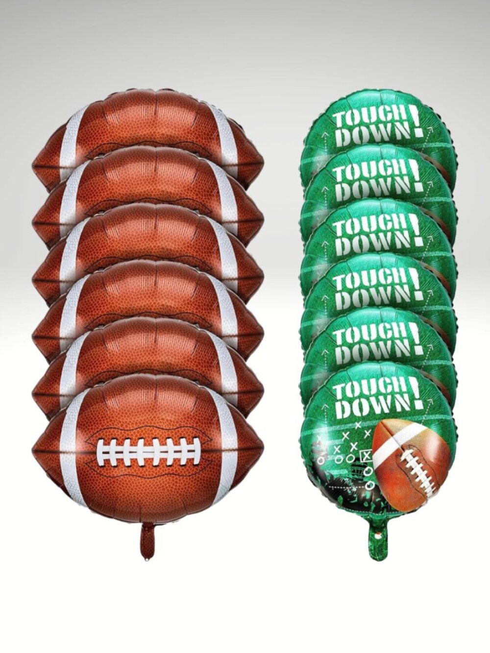 Football Theme Foil Balloons 12pcs Birthday Superbowl Decorations (SKU: 118MI)